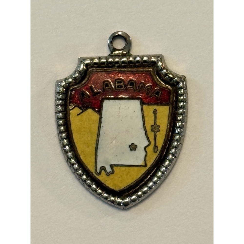 Vintage Sterling‎ silver State Of ALABAMA TRAVEL SHIELD charm
